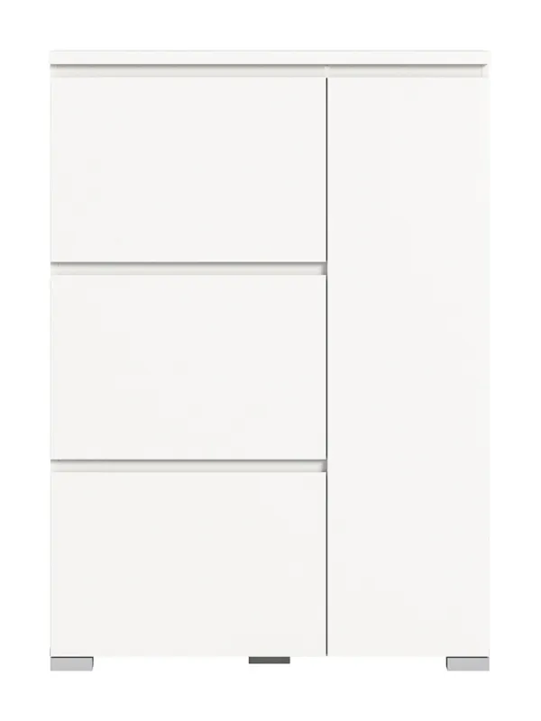 Kommode Schuhschrank Shoelove mit Schubkasten | weiß | ohne Beleuchtung 95 cm x 130 cm x 18 cm