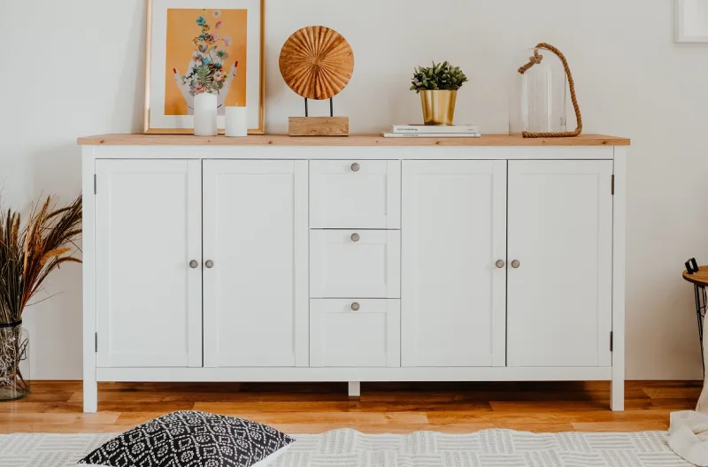 Kommode Sideboard Bergen | Landhausstil | weiß / Eiche Artisan
