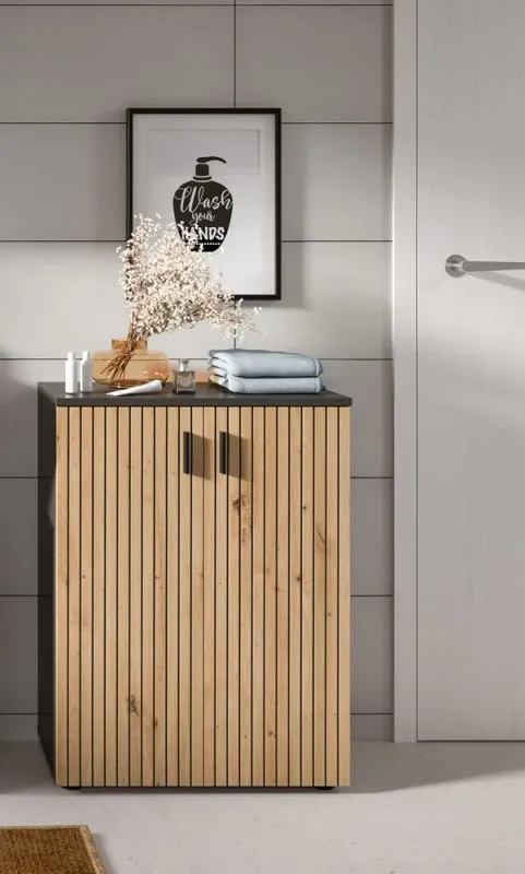 Kommode Unterschrank Mone | Basalt grau / Artisan Oak