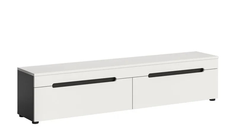 Lowboard inkl. Wandboard Canu | weiß / Basalt grau