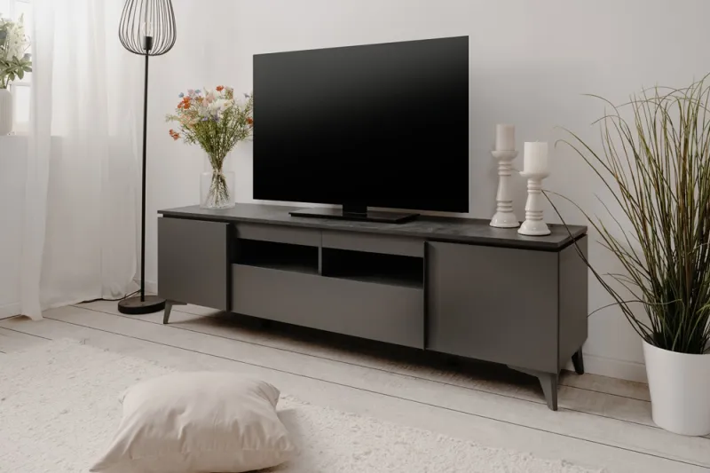 Lowboard TV-Board Bertrix | Schiefer dunkel / Anthrazit