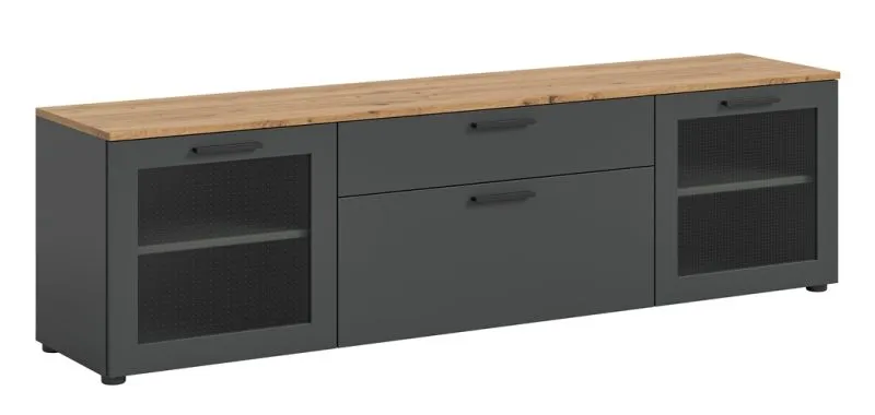Lowboard TV-Board Niklas | Basalt Grau / Artisan Eiche