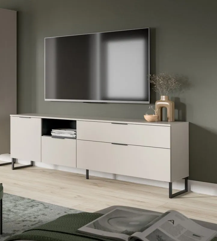 Lowboard TV-Board Noida | Kaschmir / schwarz ohne Beleuchtung