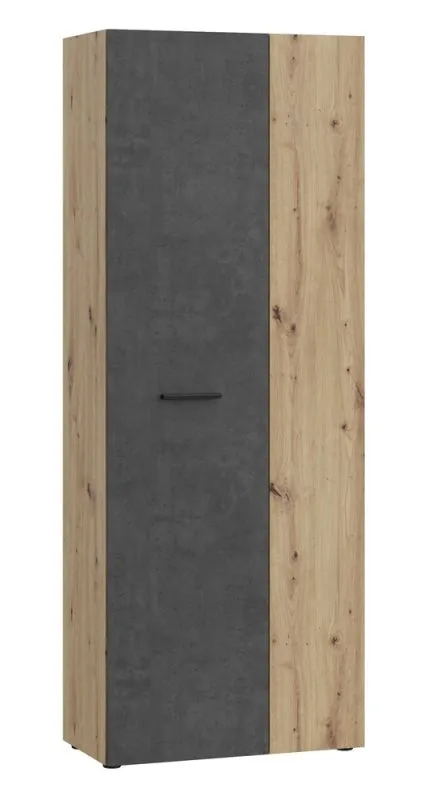 Mehrzweckschrank Drehtürenschrank Schrank Net106 | 2-türig | Dunkelgrau / Artisan Eiche