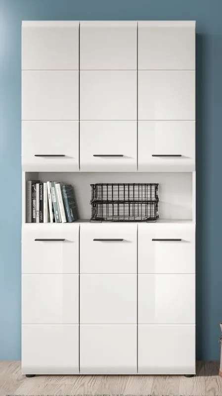 Mehrzweckschrank Ice | weiß / weiß Hochglanz