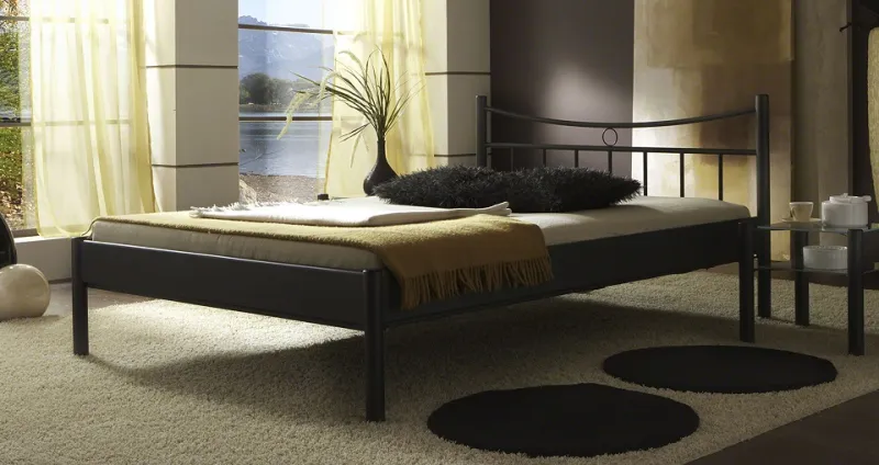 Metallbett Iris 2 | schwarz | 90x200 | ohne Fußteil