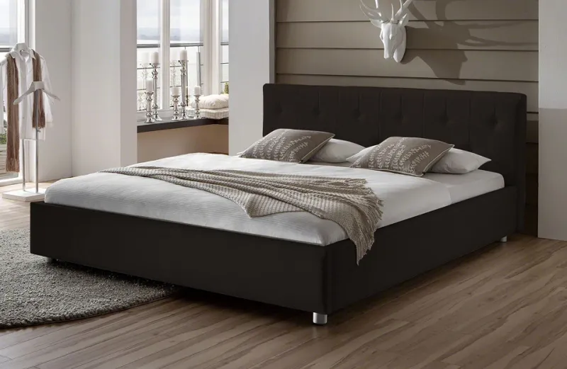 Polsterbett Aster | graubraun | 160x220 | Kopfteil 1