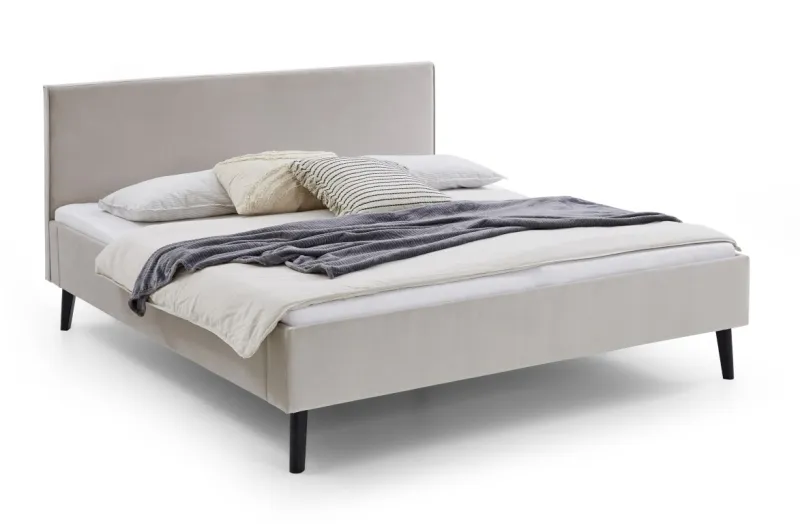 Polsterbett Leira | beige glatt | 180 x 200 cm
