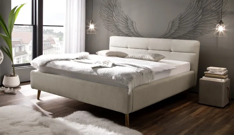 Polsterbett Lotte inkl. Bettkasten | beige | 180 x 200 cm