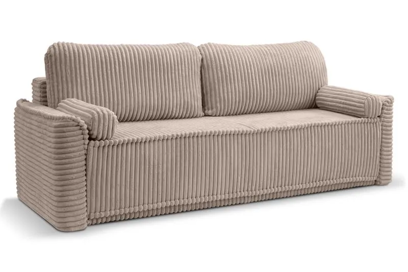 Schlafsofa 3-Sitzer Grubs | 225cm | Cord | grau-beige