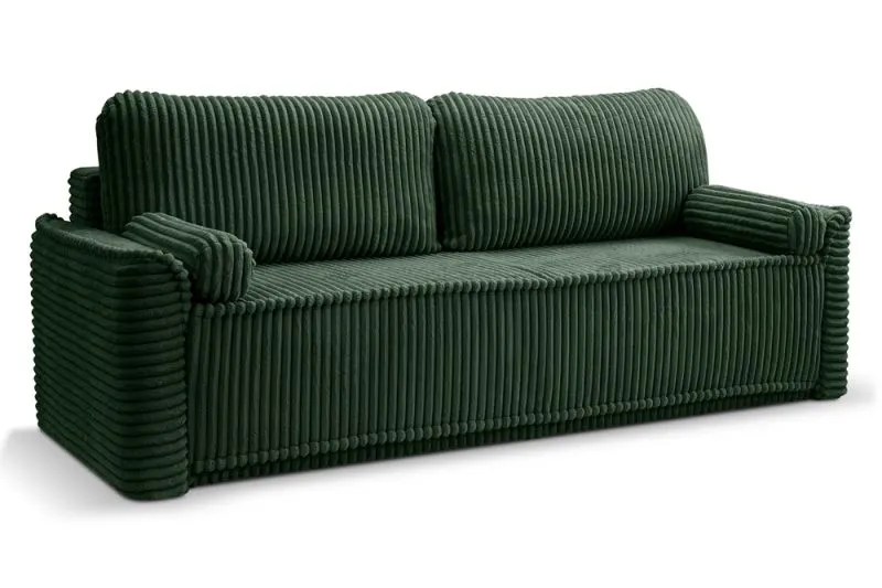 Schlafsofa 3-Sitzer Grubs | 225cm | Cord | smaragdgrün