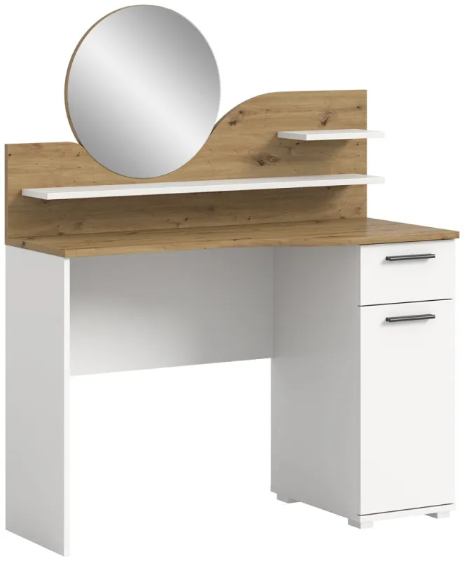 Schminktisch Vanity | mit Spiegel | Artisan Eiche / weiß | 110x135