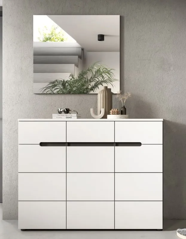 Schuhschrank Canu | Weiß / Basalt grau