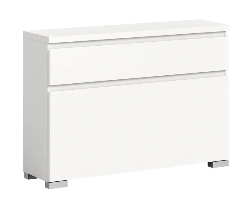 Schuhschrank Shoelove mit Schubkasten | weiß | mit Beleuchtung 95 cm x 67 cm x 27 cm