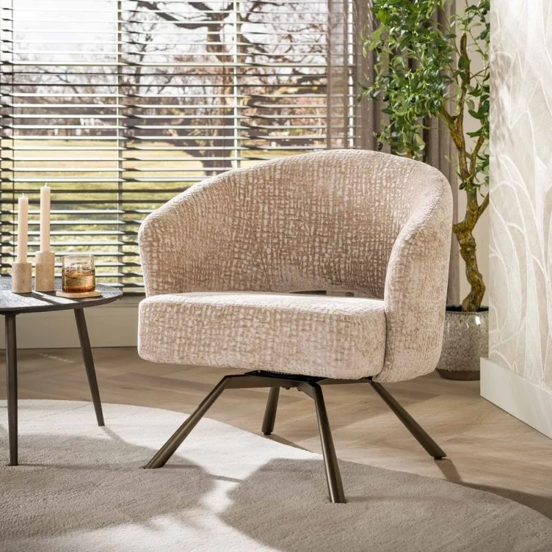Sessel Liva | Monti Stoff / Strukturstoff | drehbar | sand-braun