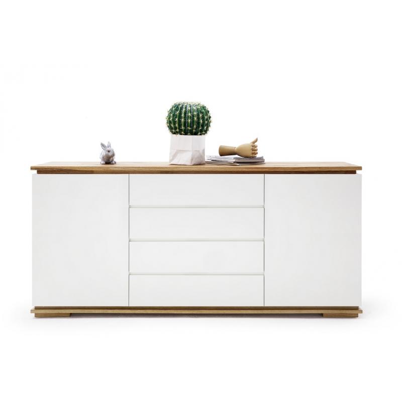 Sideboard Chiaro | weiß matt / Asteiche massiv