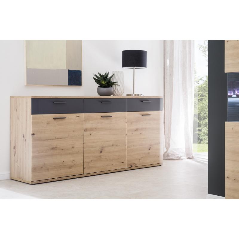 Sideboard Cortona | Balkeneiche / anthrazit