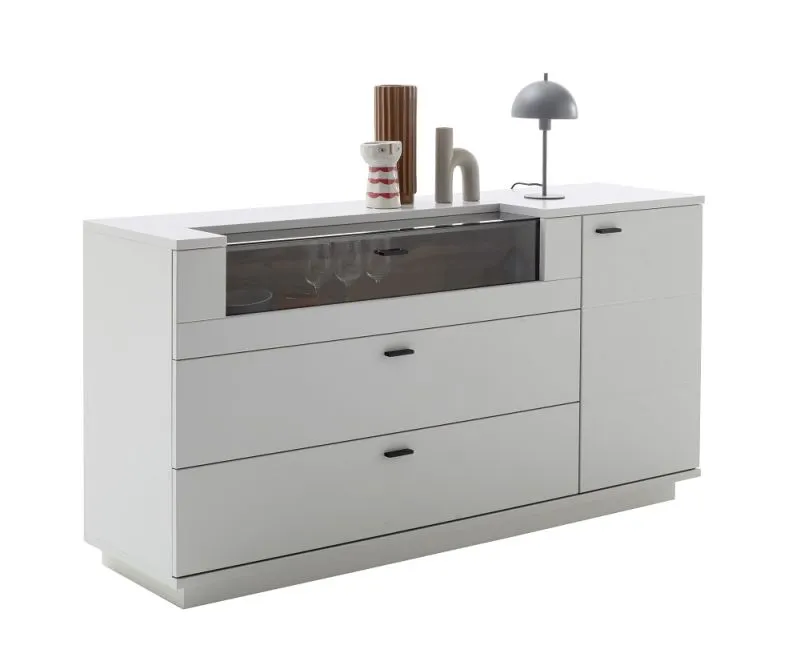 Sideboard Lissabon | Modern White | ohne Beleuchtung