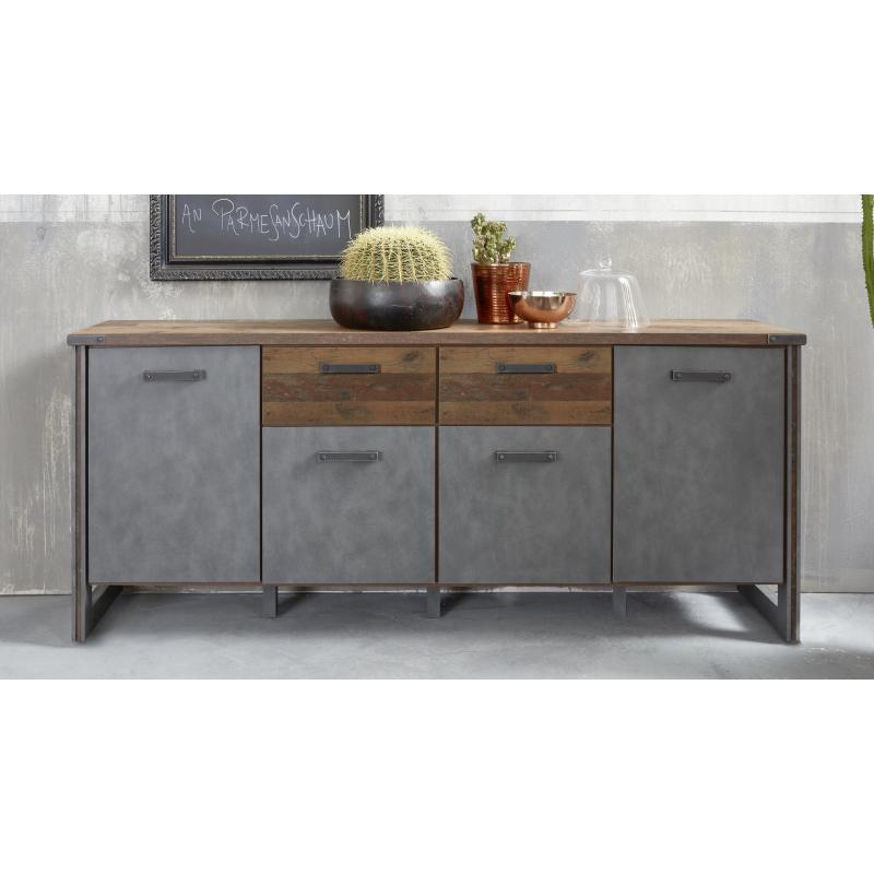 Sideboard Prime | Old Used Wood / Matera grau | Shabby Look