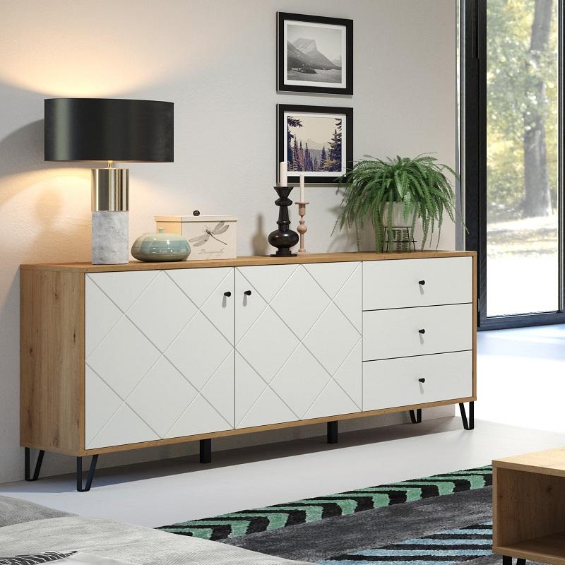 Sideboard Touch groß | Artisan Eiche / weiß