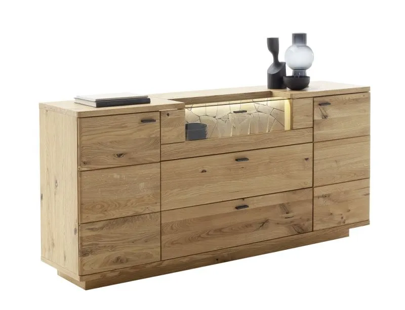 Sideboard Venedig | Naturfarben / Wildeiche | optional LED Beleuchtung