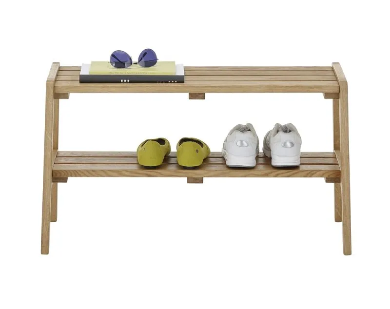 Sitzbank Garderobenbank Bantry 2 | Eiche massiv 80x45x36 cm