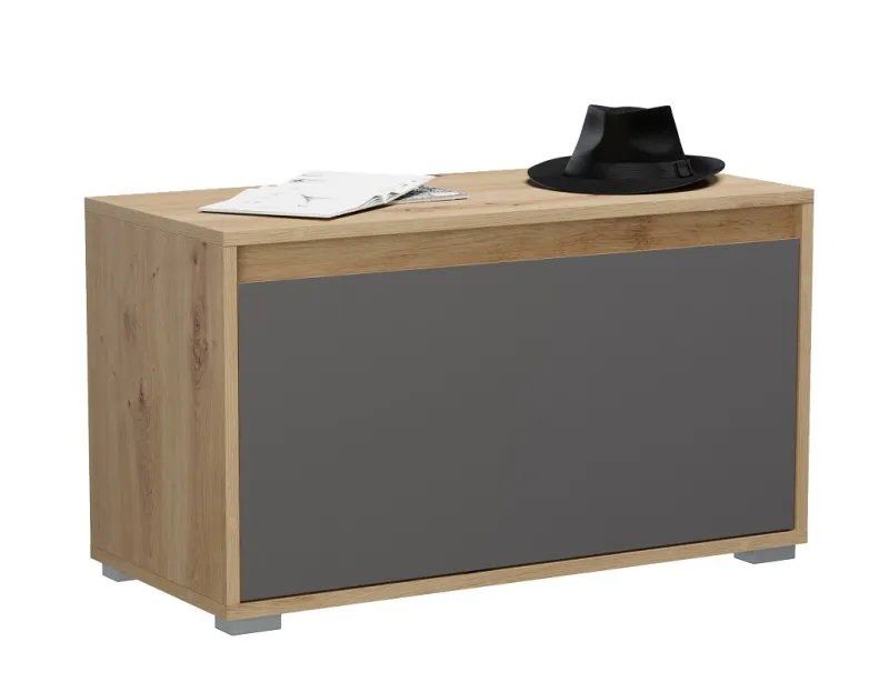 Sitzbank Torino | Eiche / grau mit Sitzkissen