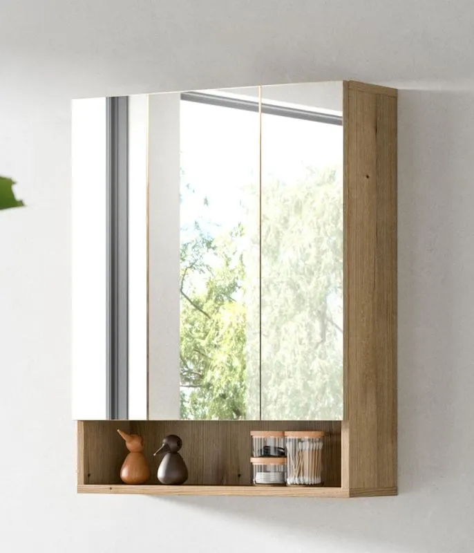 Spiegelschrank Aqua | mit offenem Fach | Evoke Oak