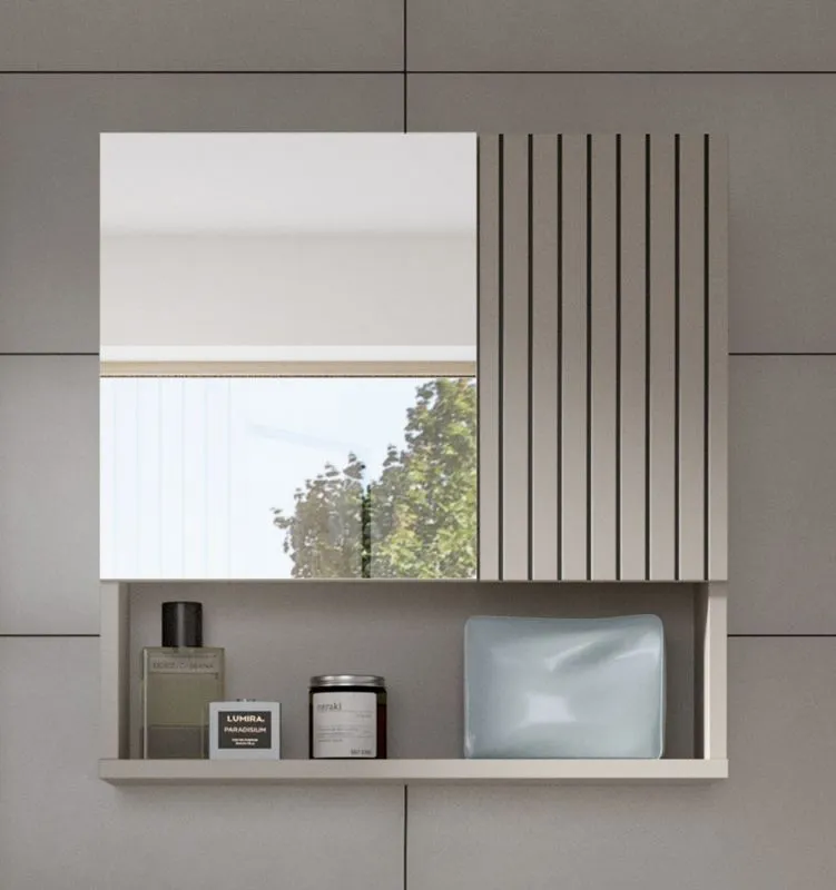 Spiegelschrank Mone | mit offenem Fach | Kaschmir