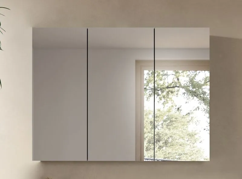 Spiegelschrank Soft | grau | mit Beleuchtung 80 x 60 x 15 cm