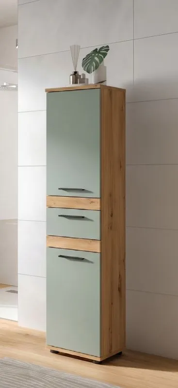 Standschrank Hochschrank Blake | Salbei / Artisan Eiche
