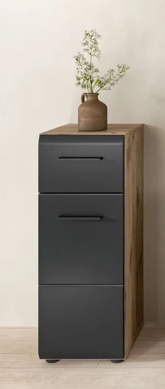 Standschrank klein Ice | Nox Oak / schwarz matt