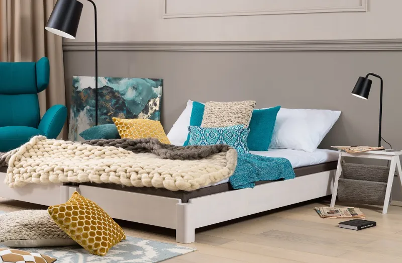 Stapelbett Freesia | 2er Set | Buche massiv | weiß lackiert | 90x200