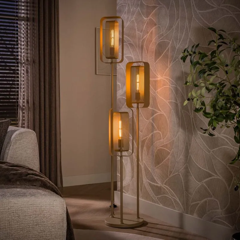 Stehlampe Coust | 3 Leuchten | Metall | beige