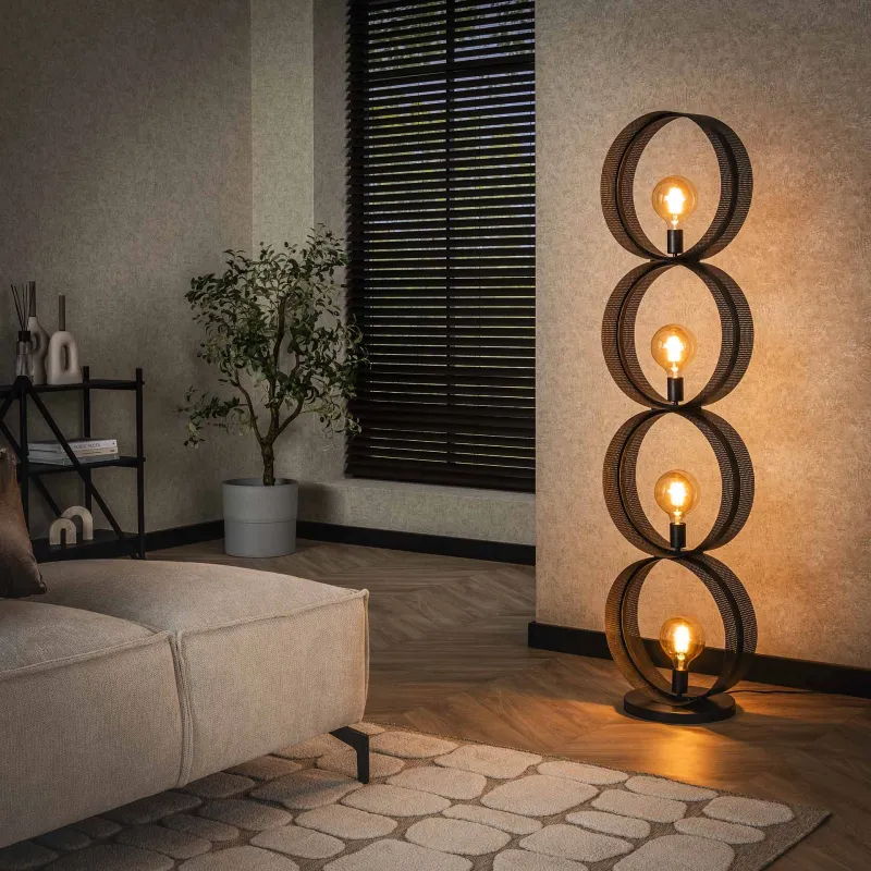 Stehlampe Jojo | 4 Leuchten | Metall | anthrazit | 160 cm