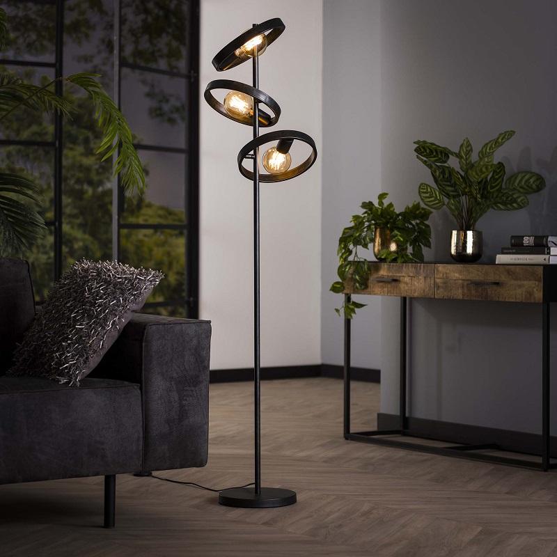 Stehlampe Yoko | 3 Leuchten | Metall | Charcoal