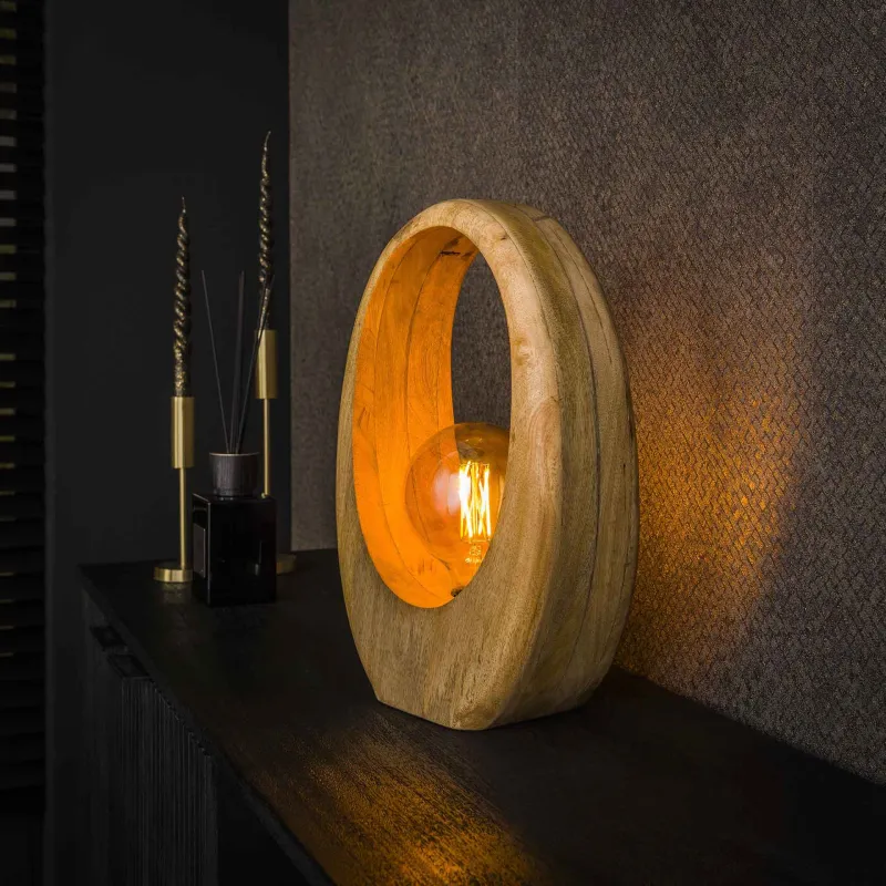 Tischlampe Kuma | Mango massiv | 30 cm | naturel