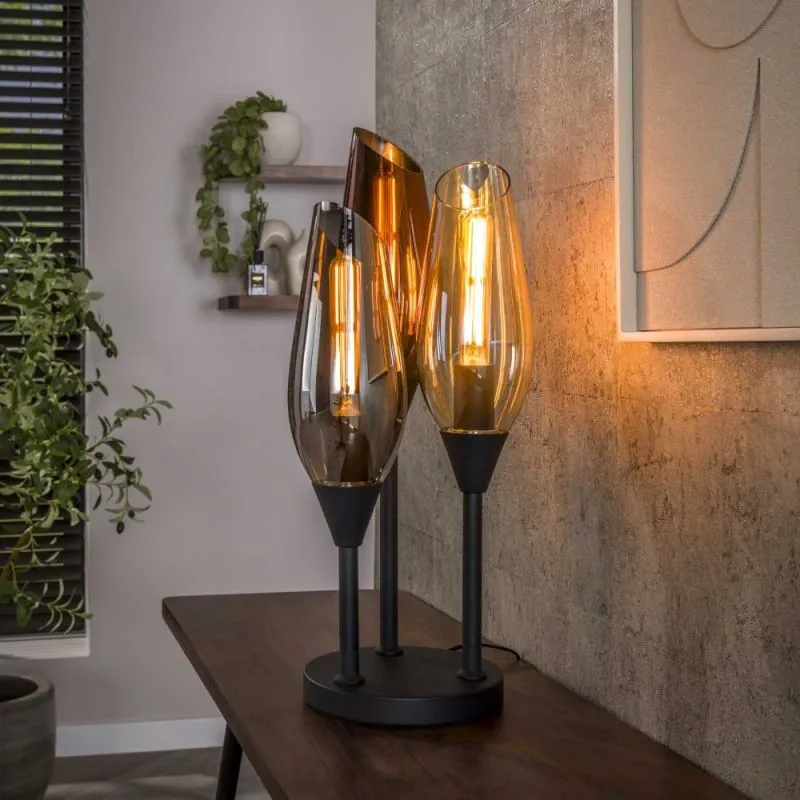 Tischlampe Tulip | 3 Leuchten | schwarz