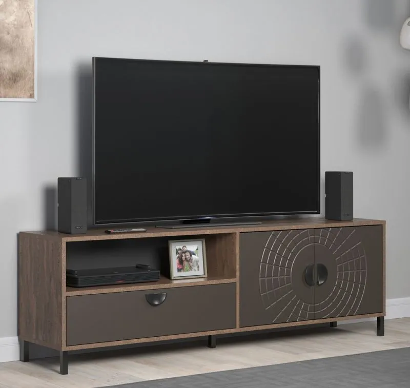 TV-Board Lowboard Fusion | Rostoptik Rusty Flow / Perlbronze