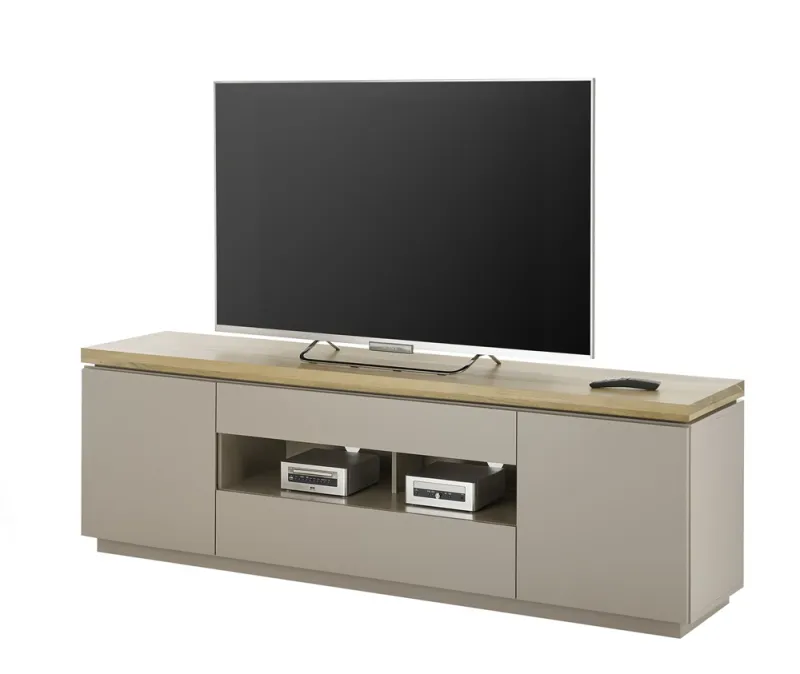 TV-Board Palamos | Akazie massiv | warmgrau | 173x57x40