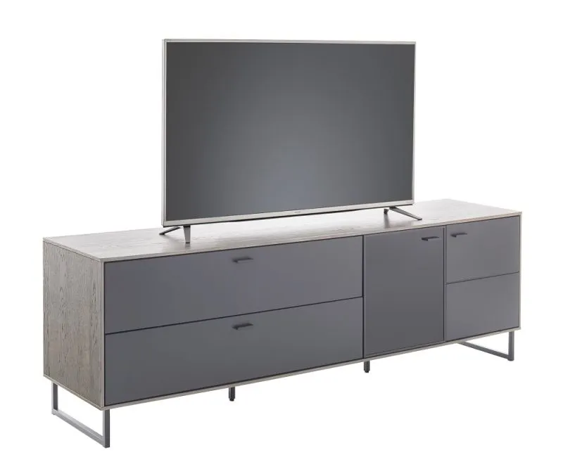 TV-Board Venezia | Softblack / Vulcano Eiche | ohne Beleuchtung