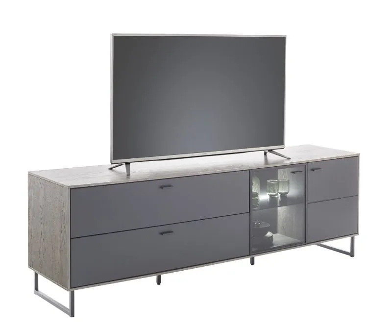TV-Board Venezia | Softblack / Vulcano Eiche | optional LED Beleuchtung