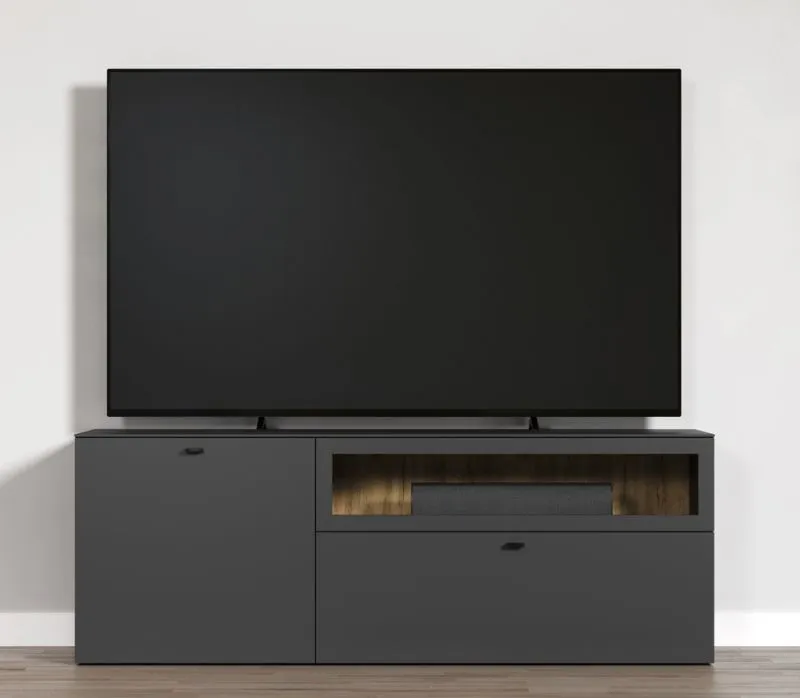TV Lowboard Bellugi 1, Anthrazit, Evoke Eiche