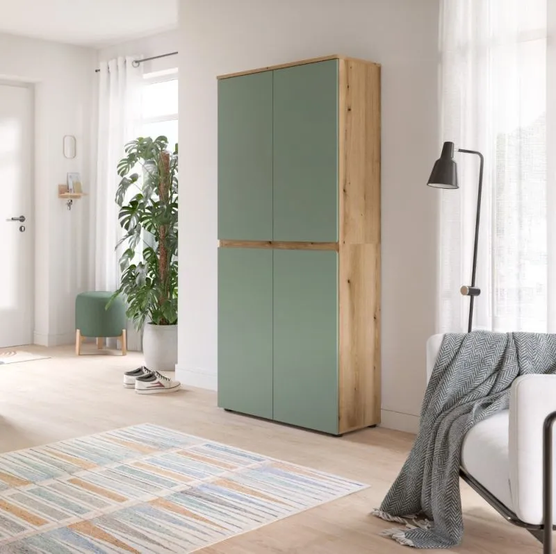 Universalschrank Scarpa | 70 x 175cm | Smoke green / Evoke Eiche