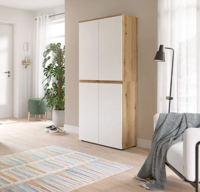 Universalschrank Scarpa | 70 x 175cm | weiß / Evoke Eiche