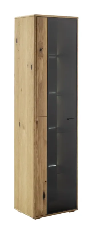 Vitrine Arezzo | Wildeiche / anthrazit | ohne Beleuchtung