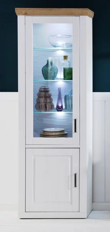 Vitrine Brixen | Landhaus modern | Pinie Aurelio / Grandson Oak ohne Beleuchtung