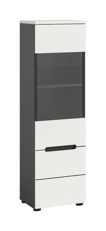 Vitrine Canu | weiß / Basalt Grau ohne Beleuchtung