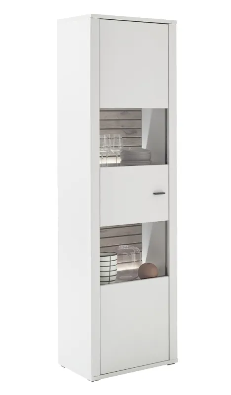 Vitrine Louisiana | Modern White | mit Beleuchtung