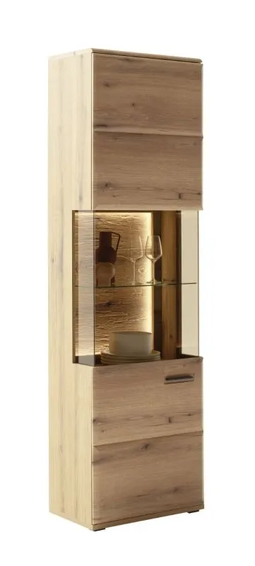 Vitrine Naxos | Eiche Evoke | mit LED Bandbeleuchtung